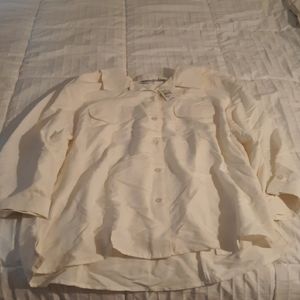 Womens white button down top